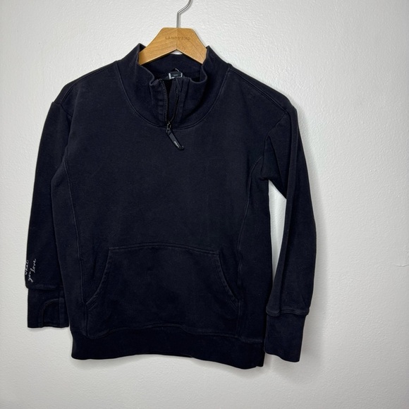 ATHLETA GIRL RETROACTIVE HALF ZIP Black Sweatshirt - Picture 2 of 9